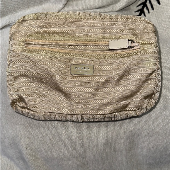 Prada Milano Tan Nylon Crossbody Bag long adjustable strap silver hardware - Picture 12 of 15